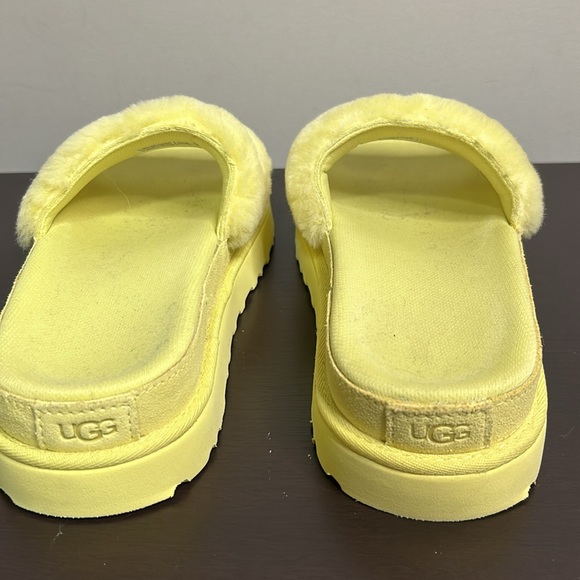 UGG Sunny Yellow Fluffy Slides - Picture 6 of 9
